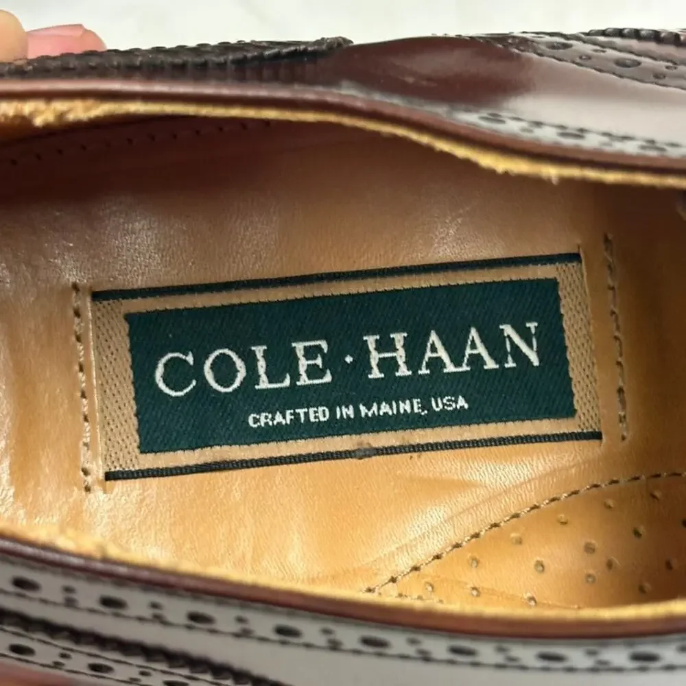 VGUC Rancourt & Co. x Cole Haan Brown Wingtip Oxford Made in Maine USA 10 D